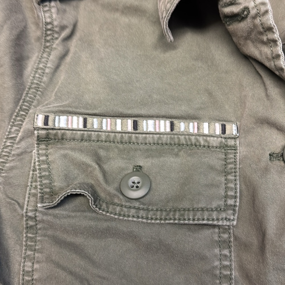 Gap Button Down Shirt, Utility Jacket, Olive Gree… - image 5